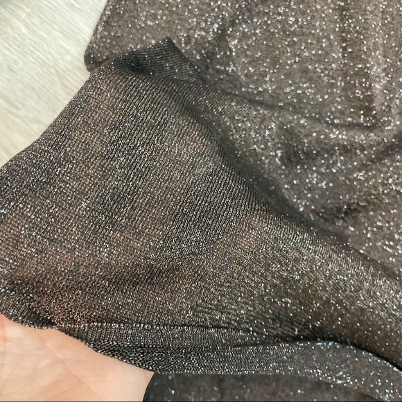 Monari Italy Relaxed Fit Lurex Knit Top Made with Swarovski Crystal Cut Sleeves - Picture 5 of 7